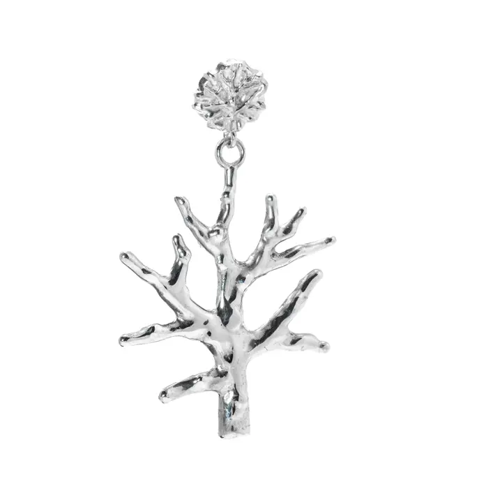 Orecchini Coral MIS1 Meditra in argento, design organico ispirato al corallo mediterraneo.
