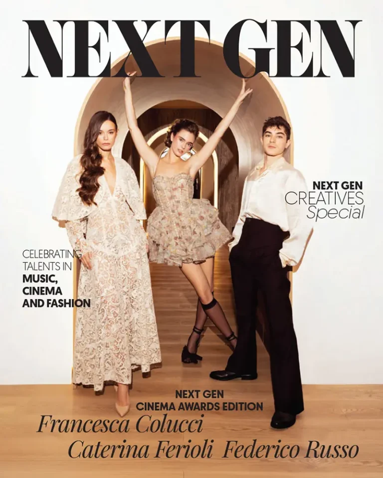 Cover NEXT GEN Magazine dedicata a moda, talento emergente e cultura contemporanea.